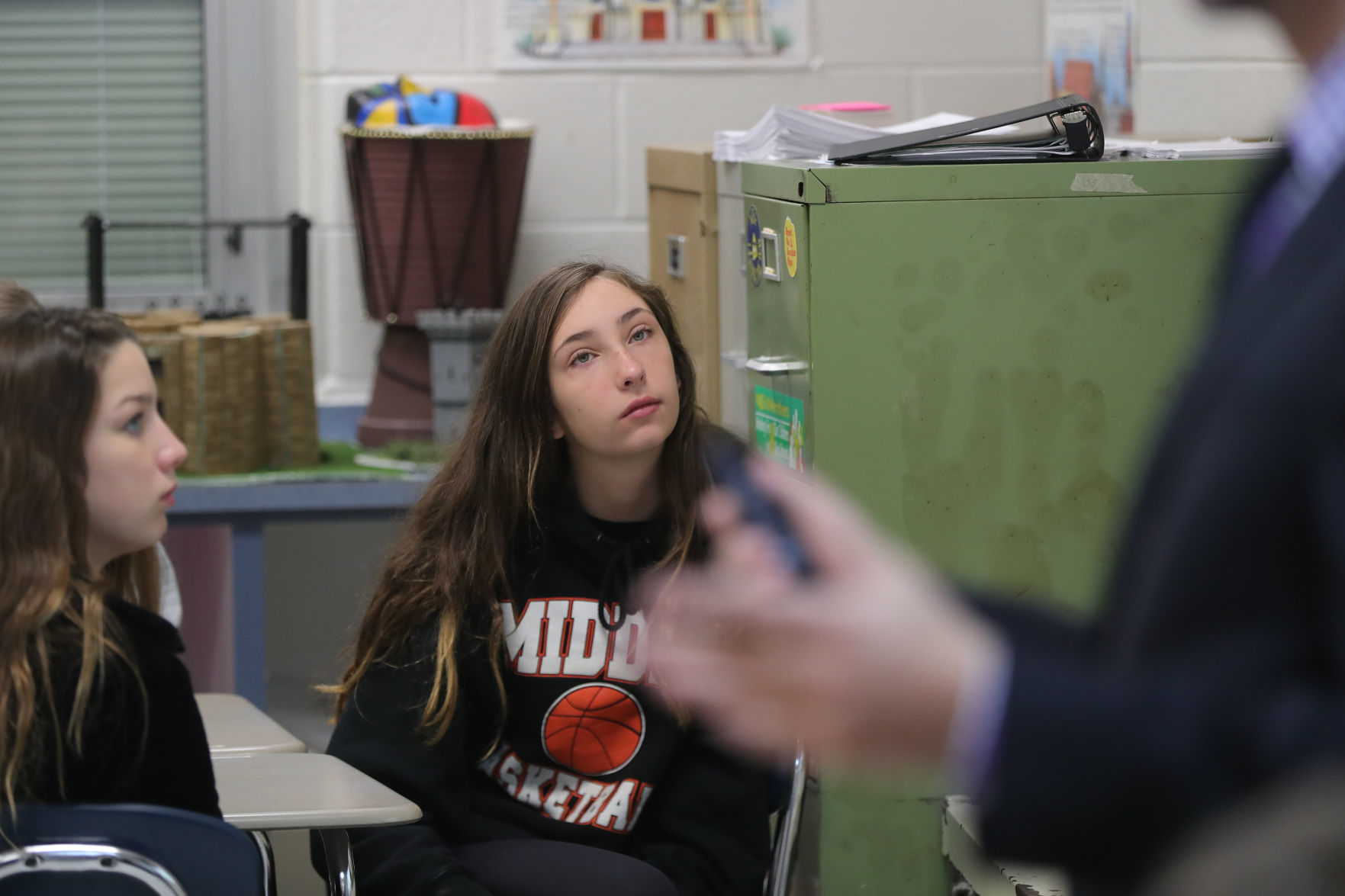 Meteorologist Joe Martucci at Middle Township Middle School